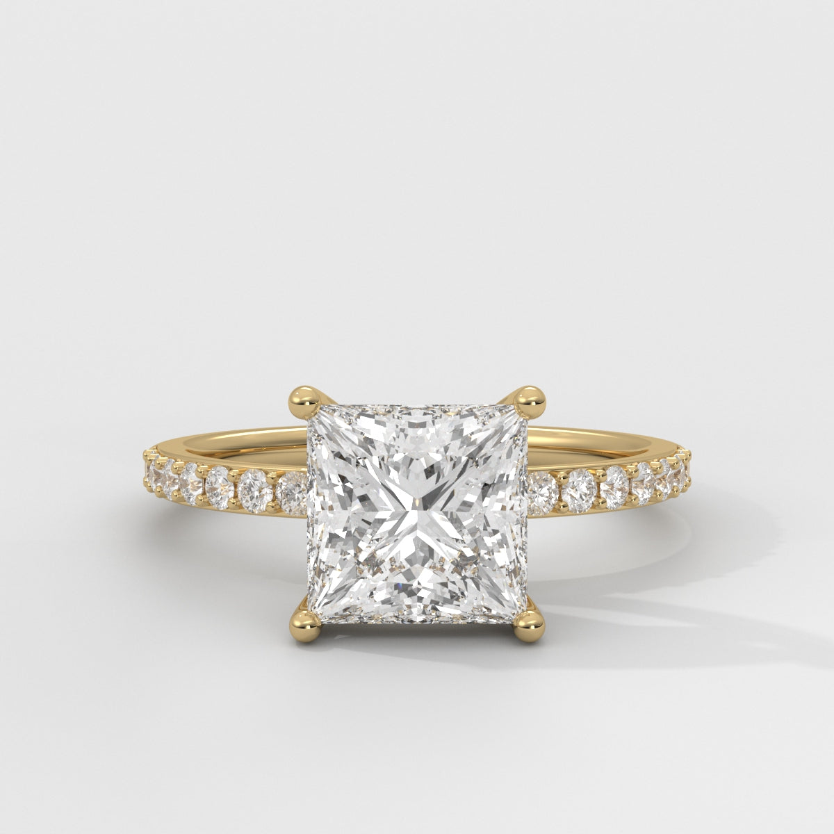 Anillo de Compromiso Sidestones 1.50 mm Princess