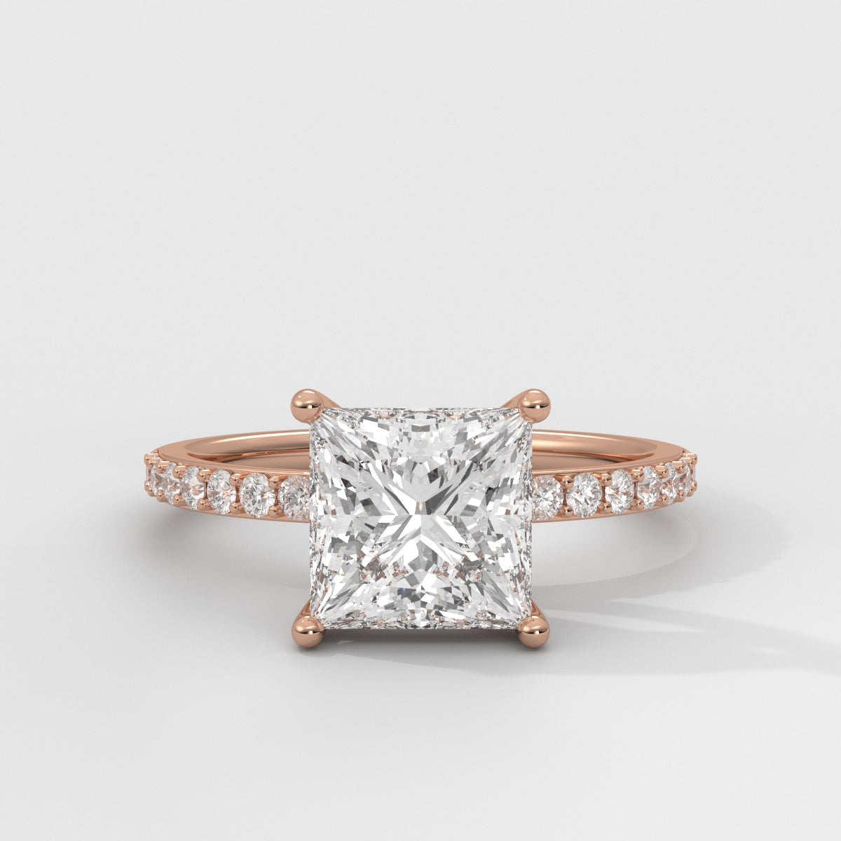 Anillo de Compromiso Sidestones 1.50 mm Princess