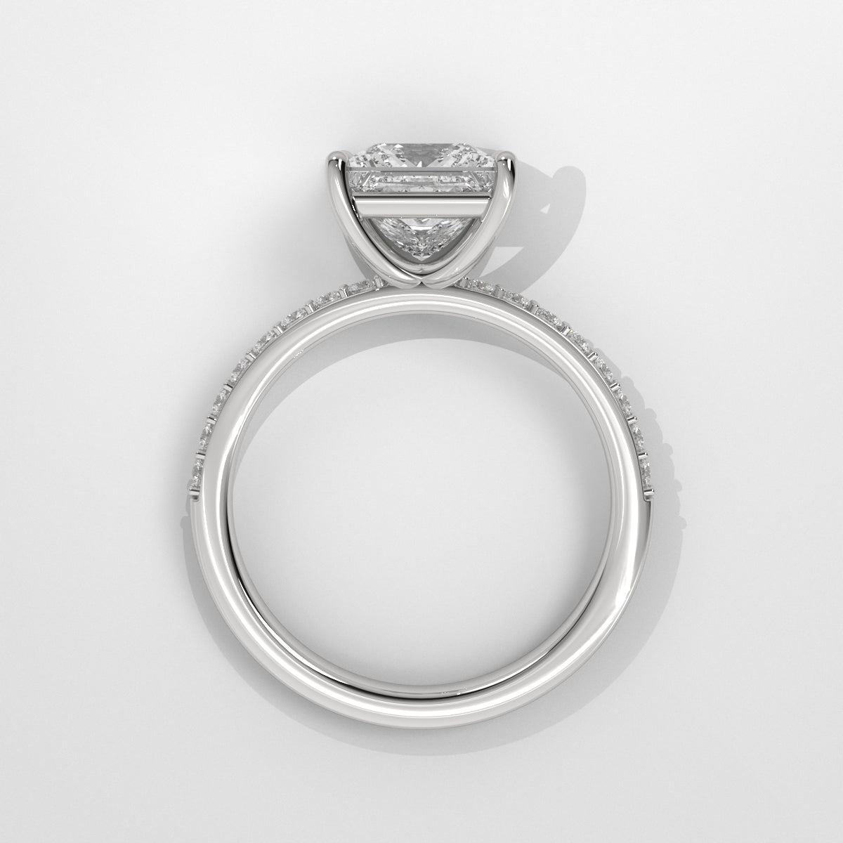Anillo de Compromiso Sidestones 1.50 mm Princess