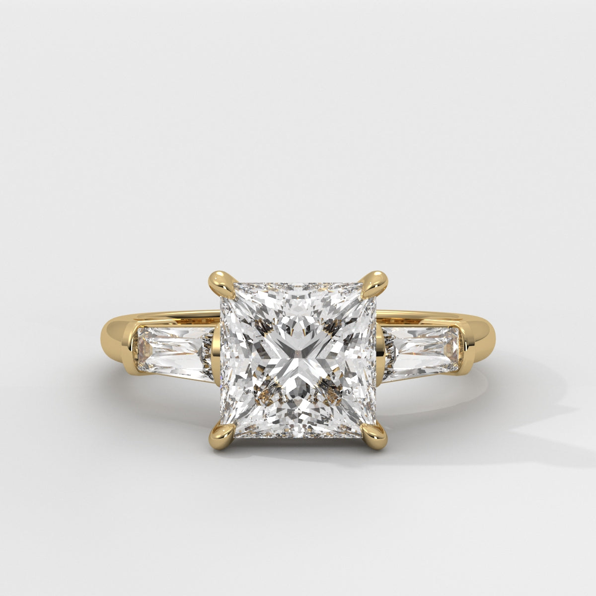 Anillo de Compromiso Baguette Sidestones Princess