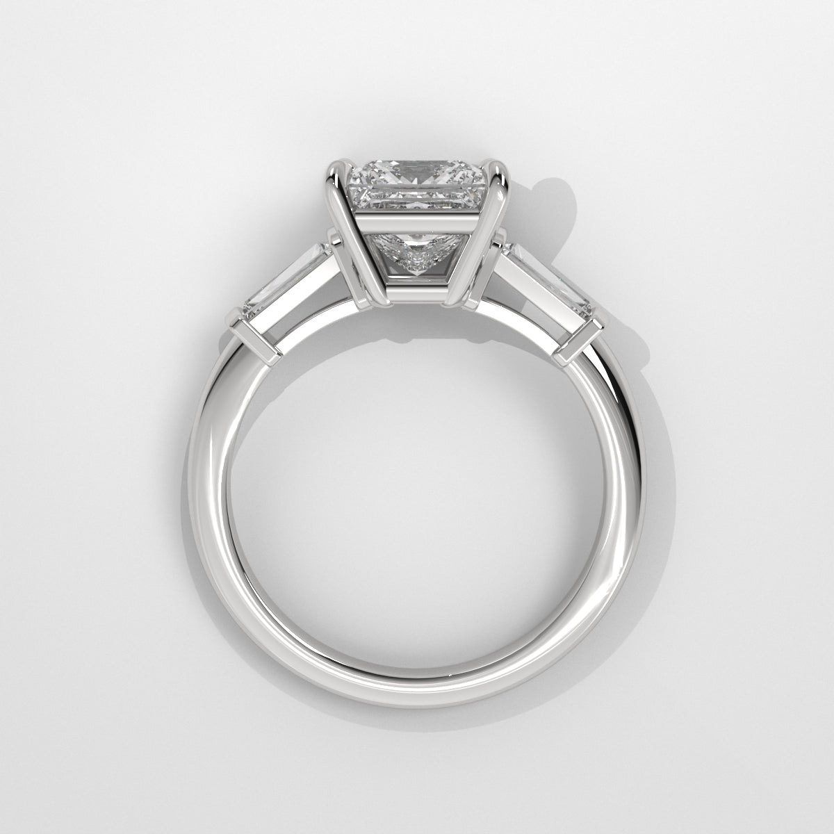 Anillo de Compromiso Baguette Sidestones Princess