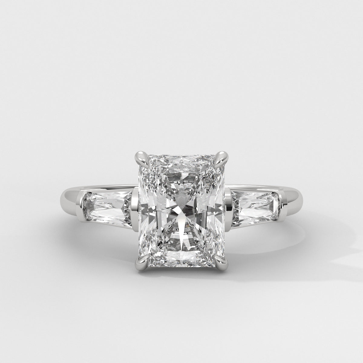 Anillo de Compromiso Baguette Sidestones Radiant