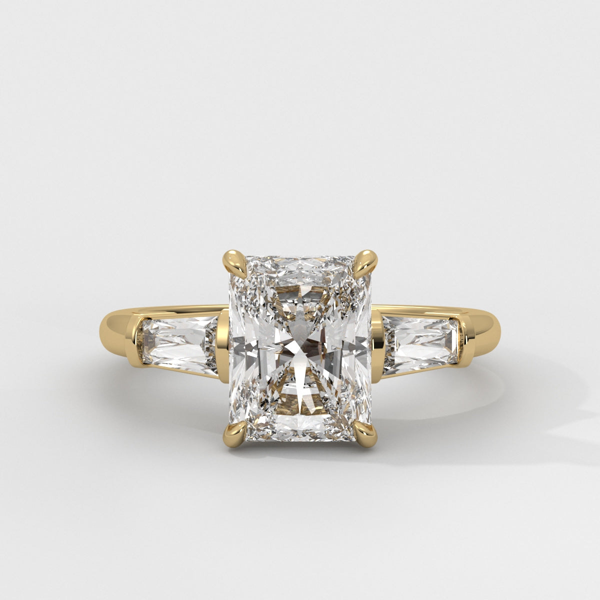Anillo de Compromiso Baguette Sidestones Radiant