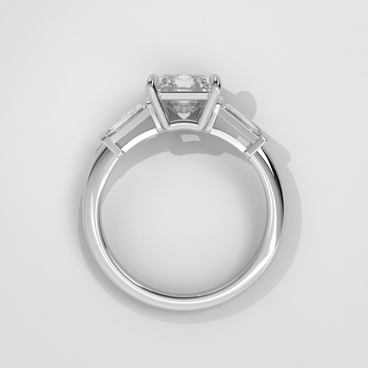 Anillo de Compromiso Baguette Sidestones Radiant