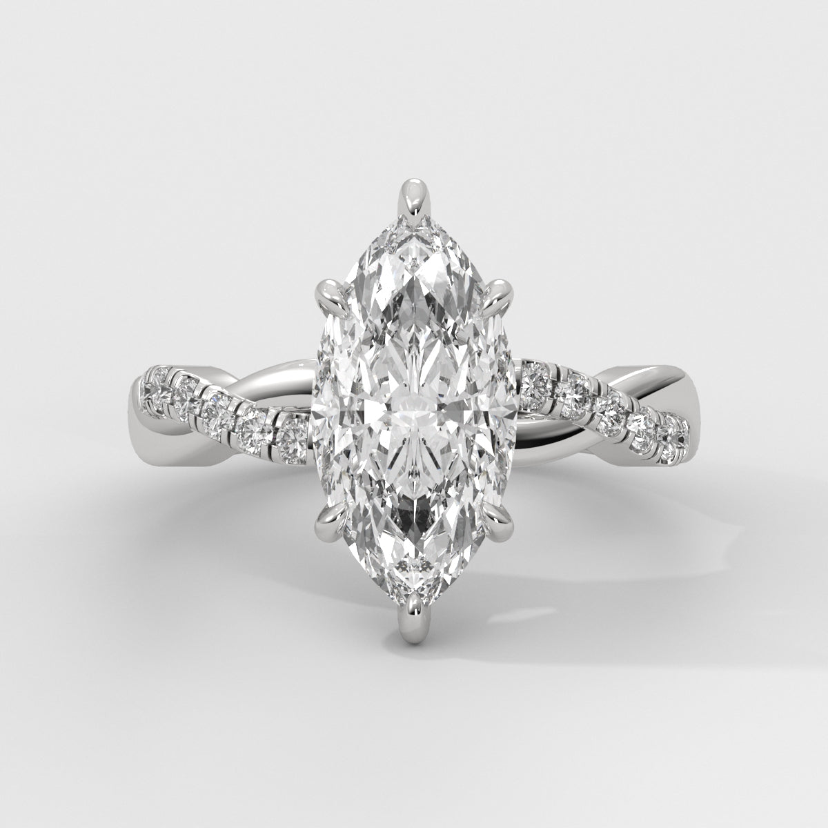 Anillo de Compromiso Twisted Shank Marquise