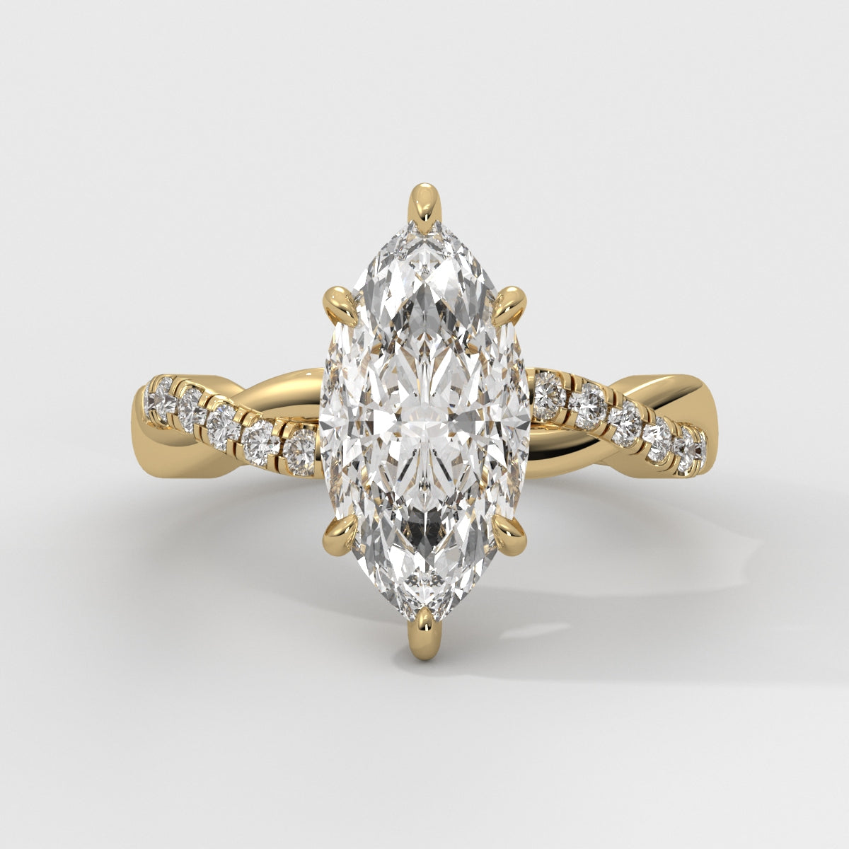 Anillo de Compromiso Twisted Shank Marquise
