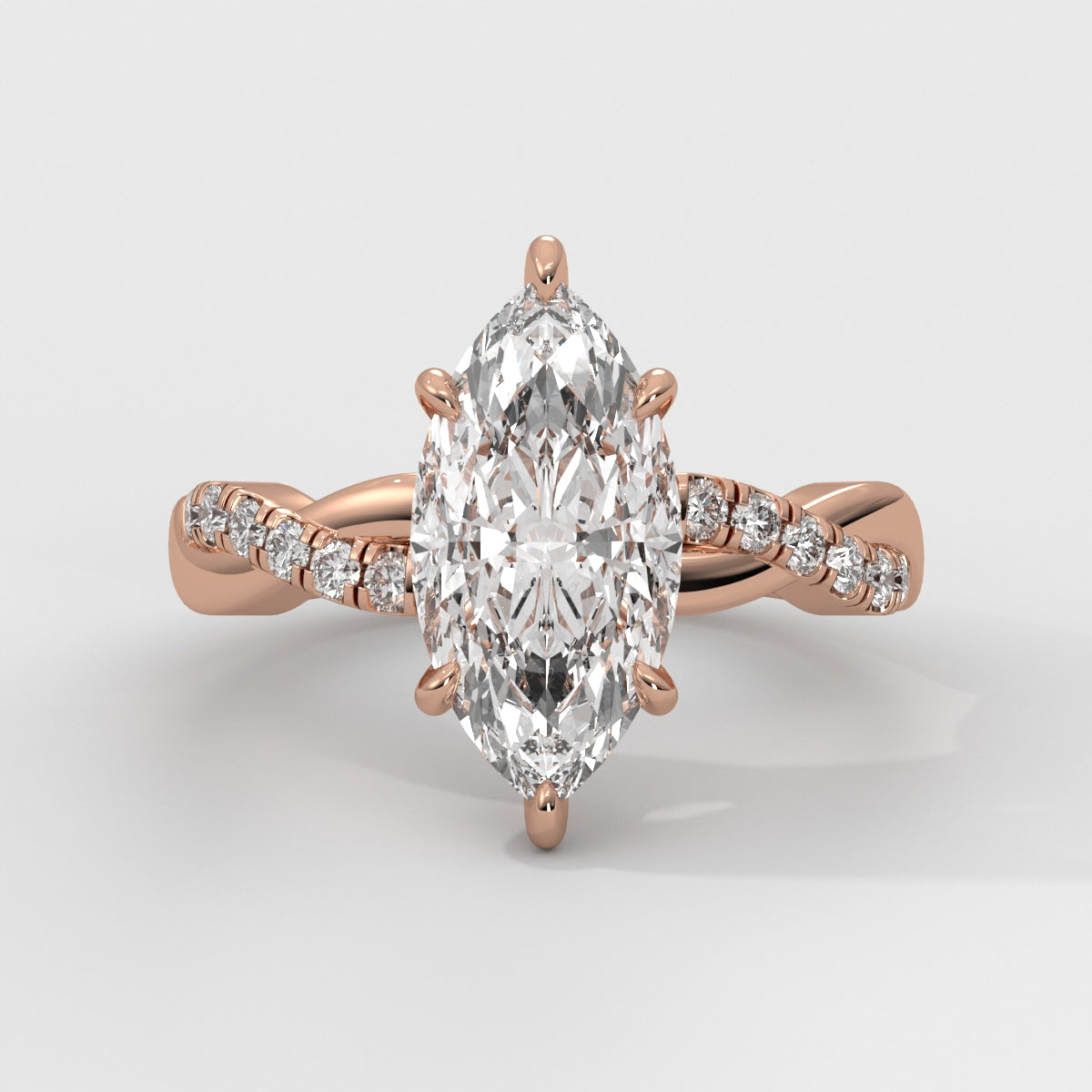 Anillo de Compromiso Twisted Shank Marquise