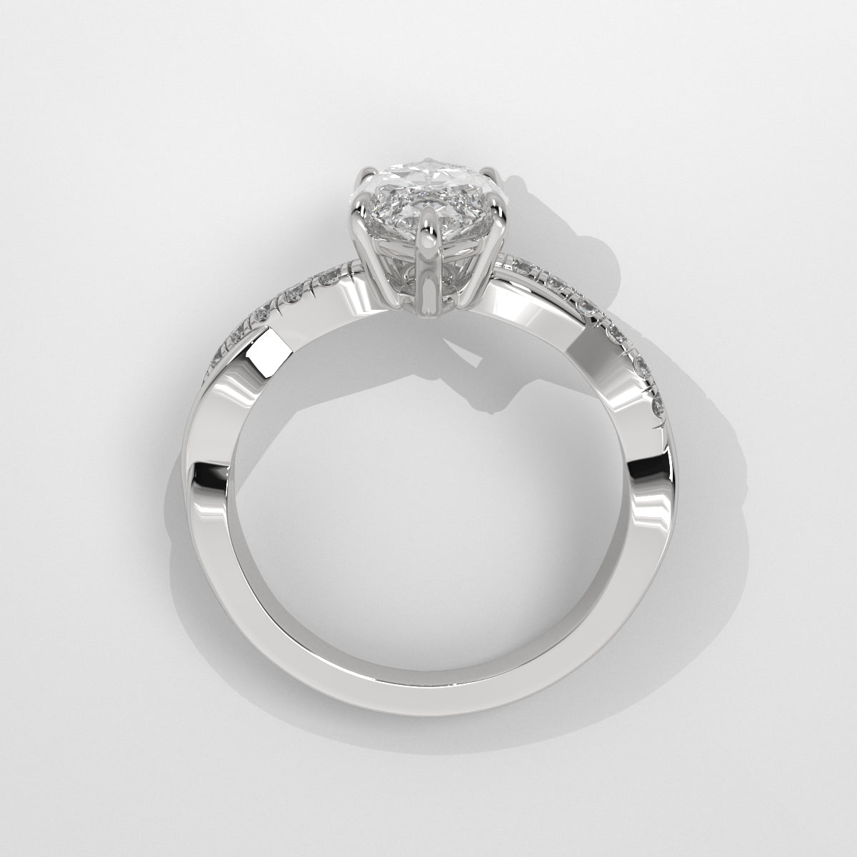 Anillo de Compromiso Twisted Shank Marquise