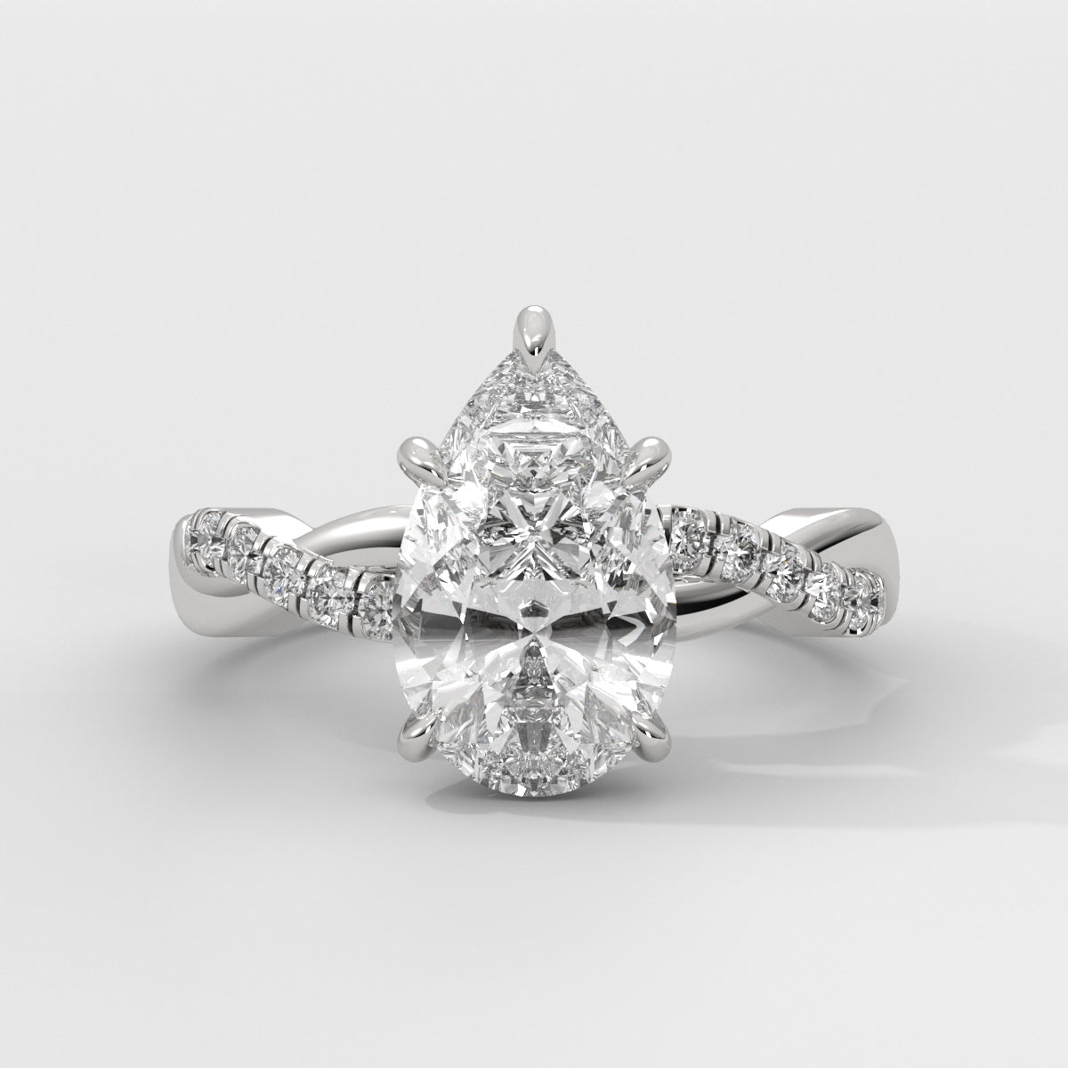 Anillo de Compromiso Twisted Shank Pear
