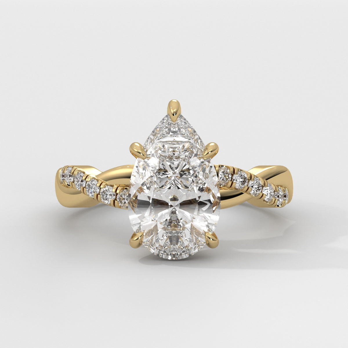 Anillo de Compromiso Twisted Shank Pear