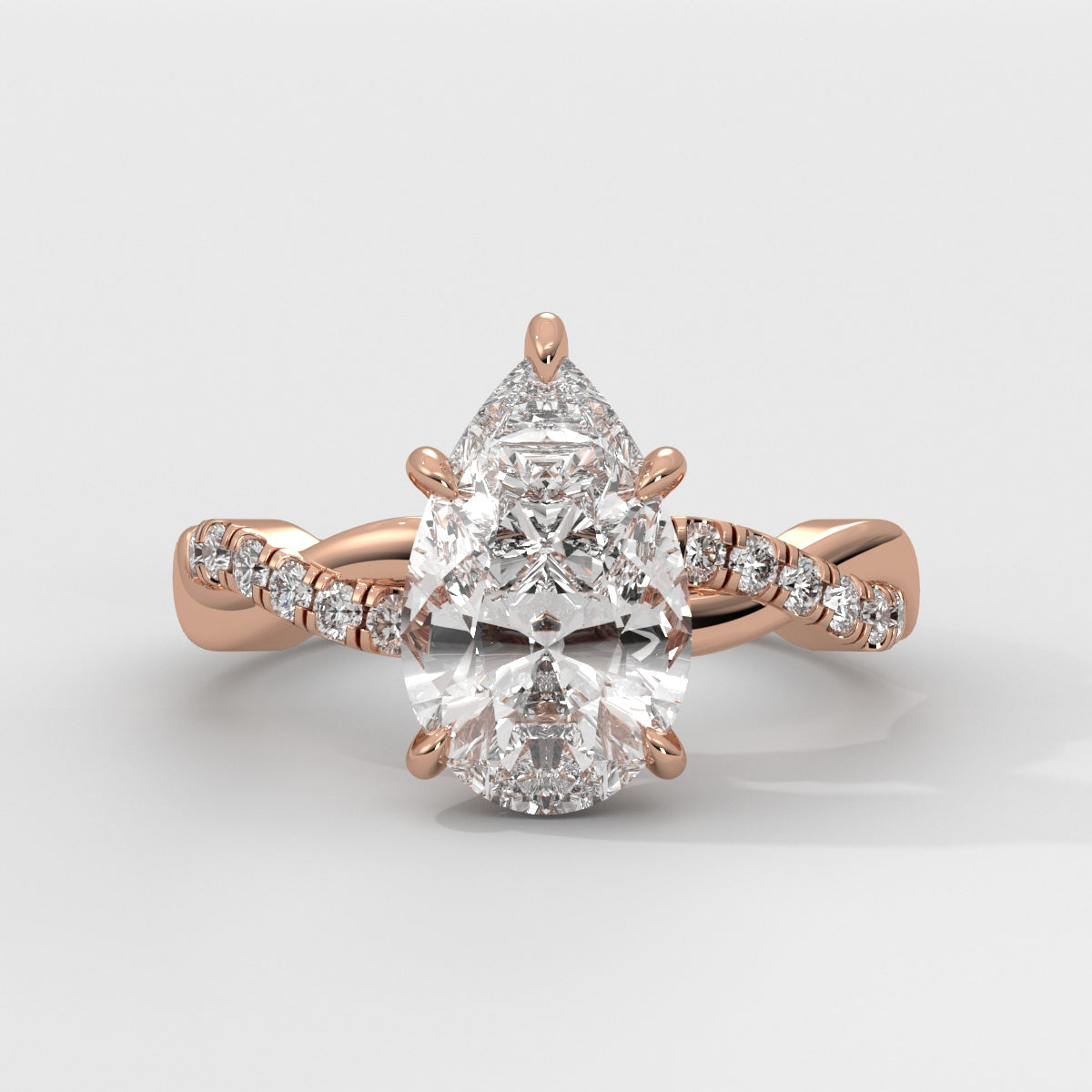 Anillo de Compromiso Twisted Shank Pear