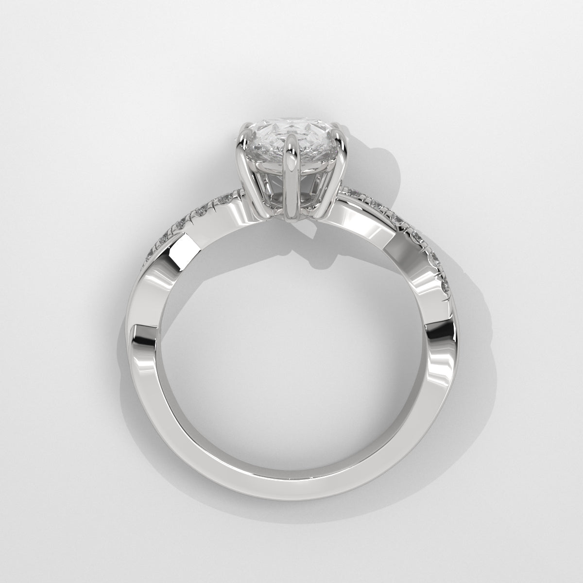 Anillo de Compromiso Twisted Shank Pear