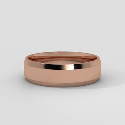 Anillo Beveled Edge Wedding Band
