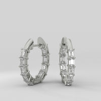 Aretes Huggies Front and Back Emerald