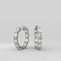 Aretes Huggies Front and Back Oval