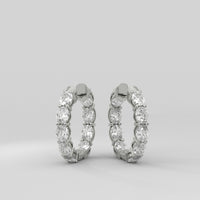 Aretes Huggies Front and Back Oval