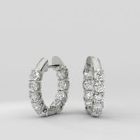 Aretes Huggies Front and Back Round