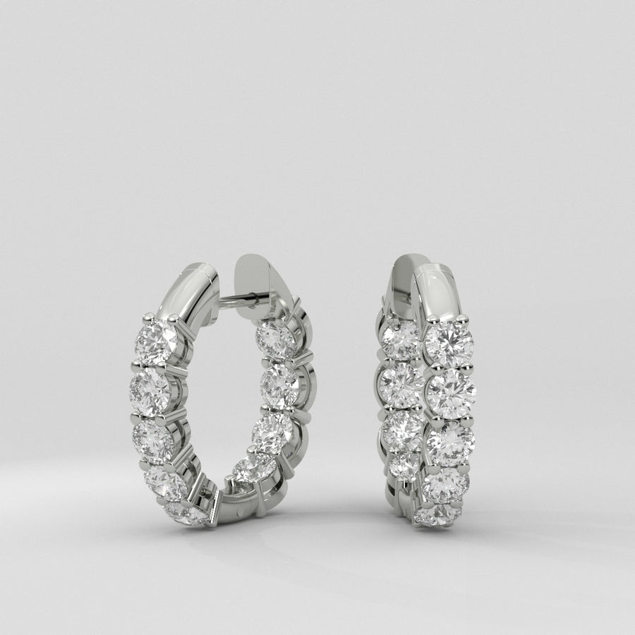 Aretes Huggies Front and Back Round