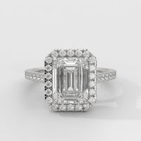 Anillo de Compromiso Halo Emerald