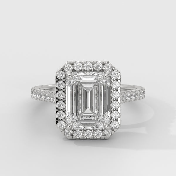 Anillo de Compromiso Halo Emerald