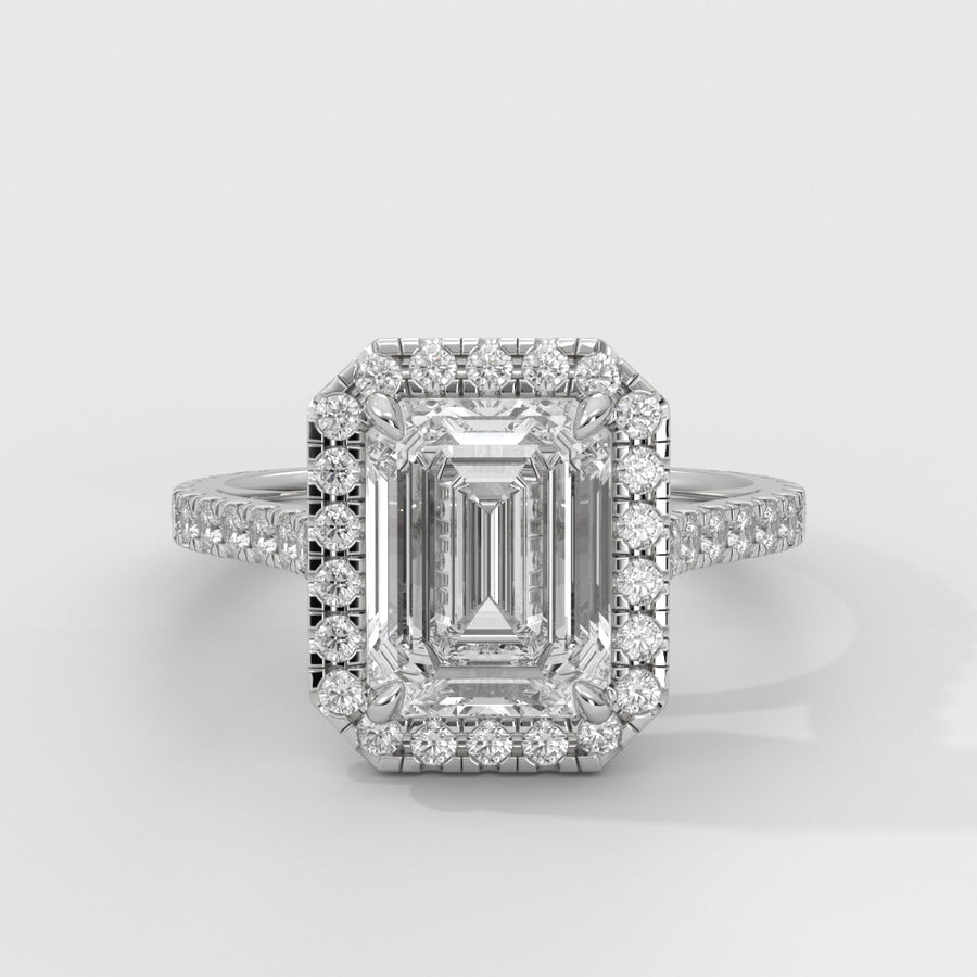Anillo de Compromiso Halo Emerald