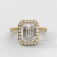 Anillo de Compromiso Halo Emerald