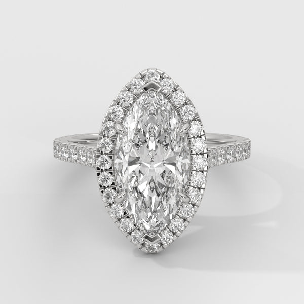 Anillo de Compromiso Halo Marquise
