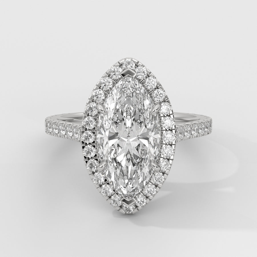 Anillo de Compromiso Halo Marquise