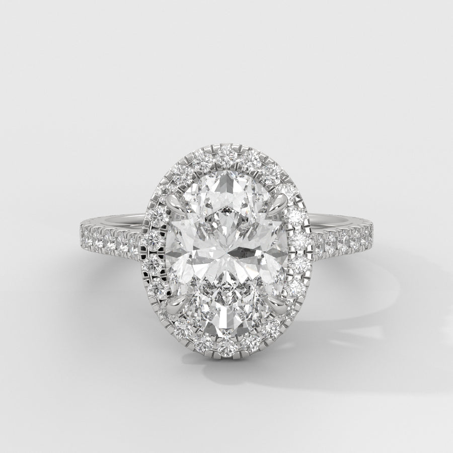 Anillo de Compromiso Halo Oval