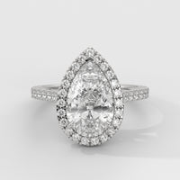 Anillo de Compromiso Halo Pear