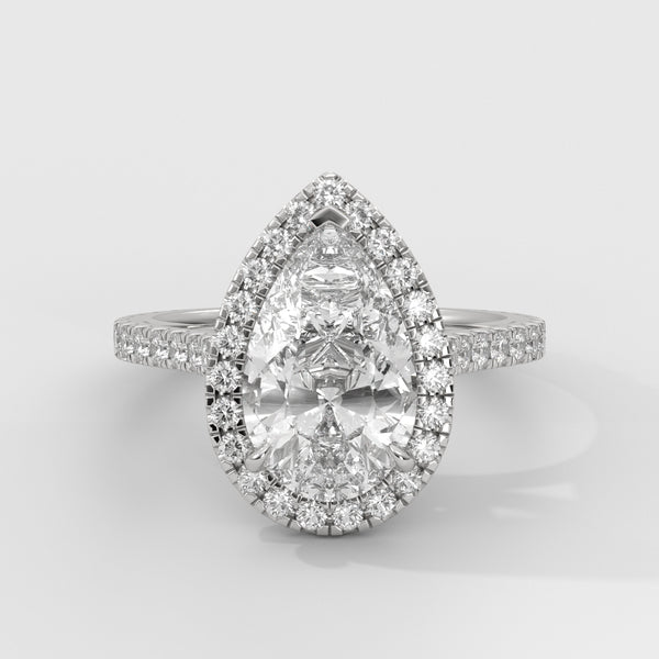 Anillo de Compromiso Halo Pear