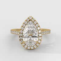 Anillo de Compromiso Halo Pear