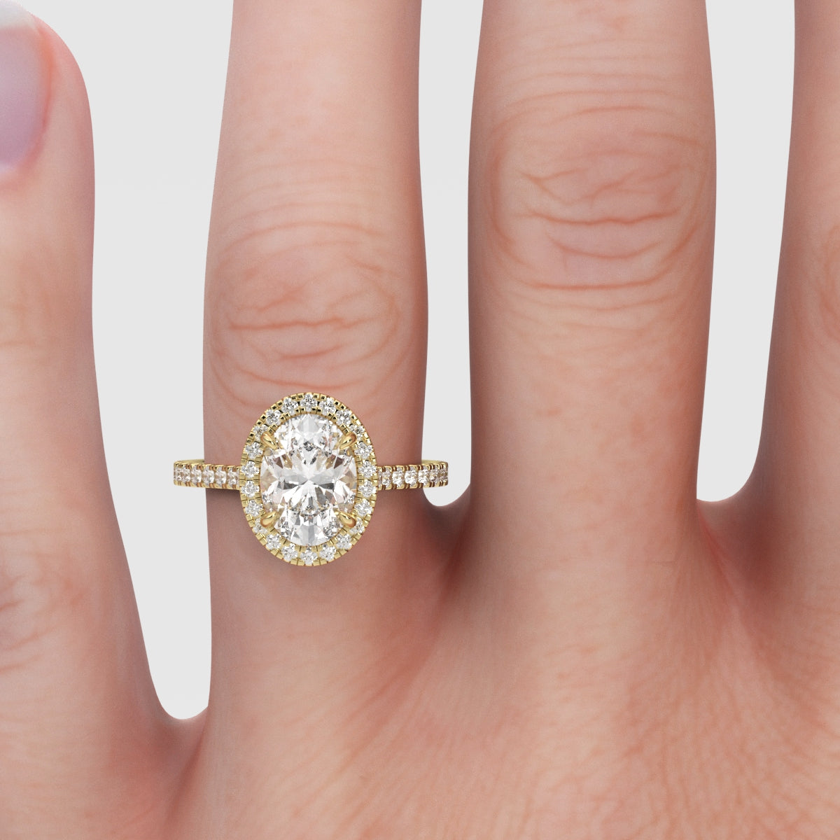 Anillo de Compromiso Halo Oval