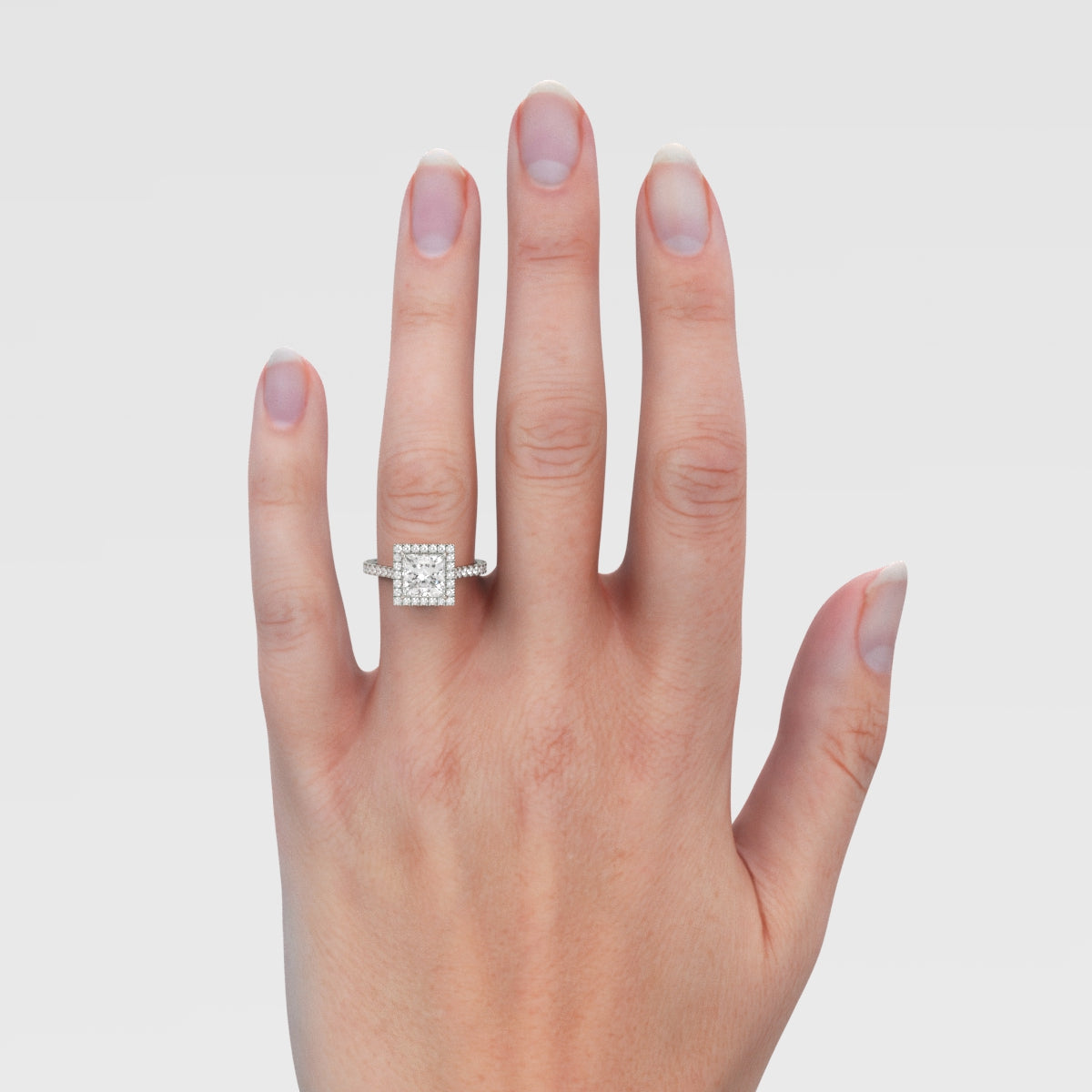 Anillo de Compromiso Halo Princess