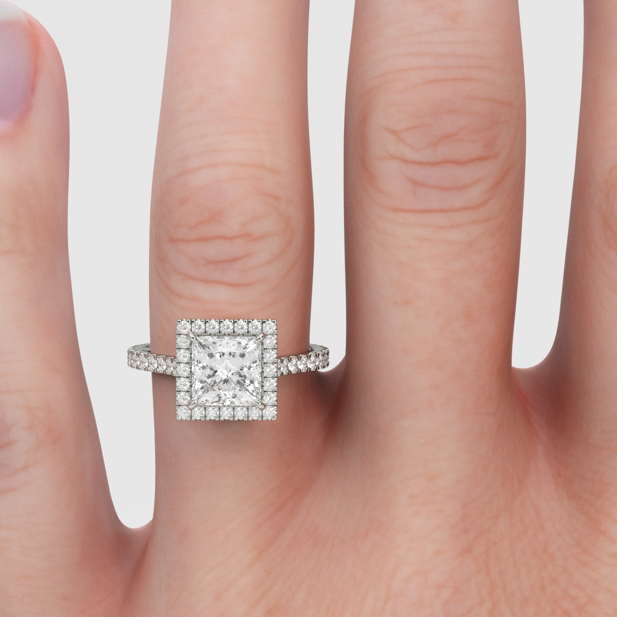 Anillo de Compromiso Halo Princess