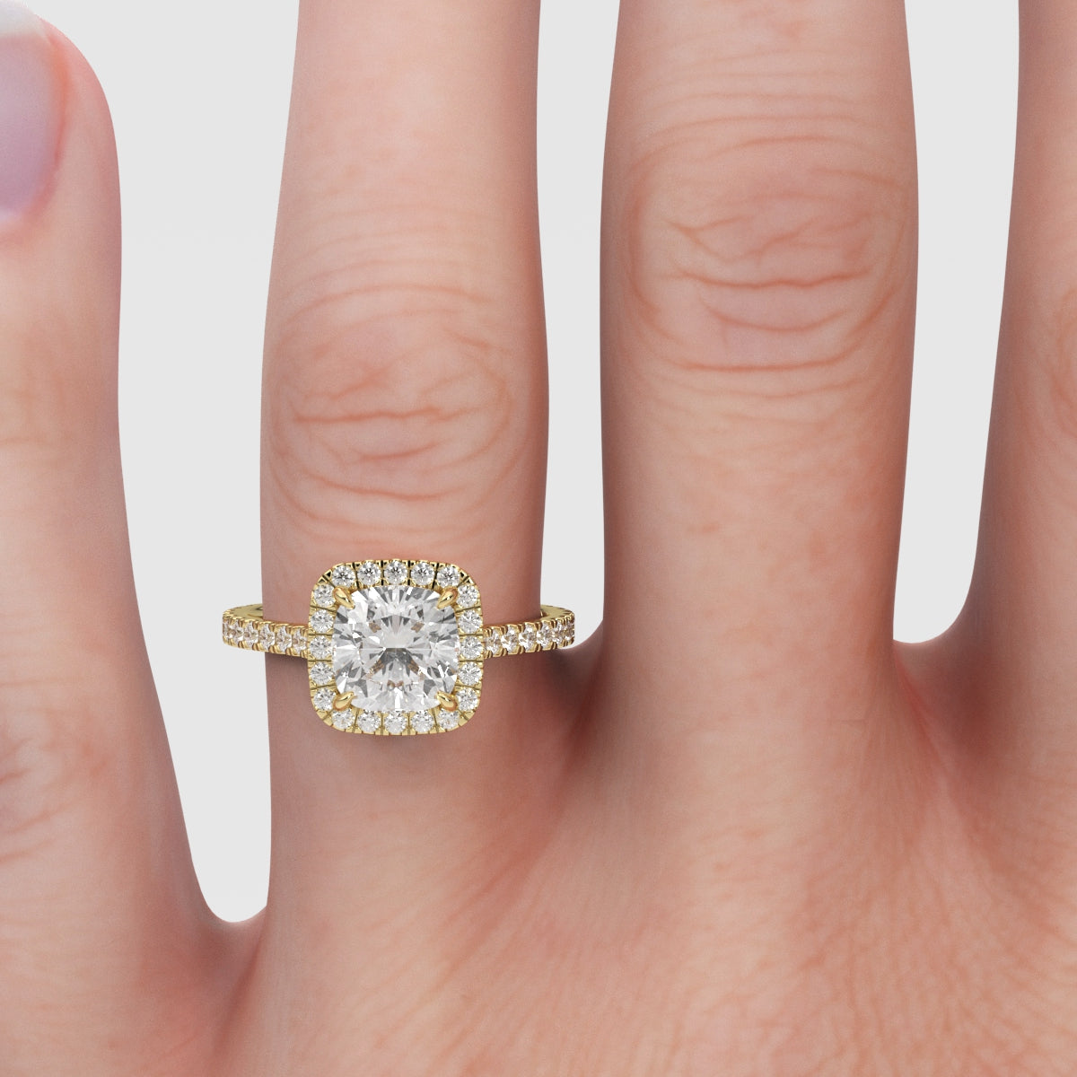 Anillo de Compromiso Halo Cushion