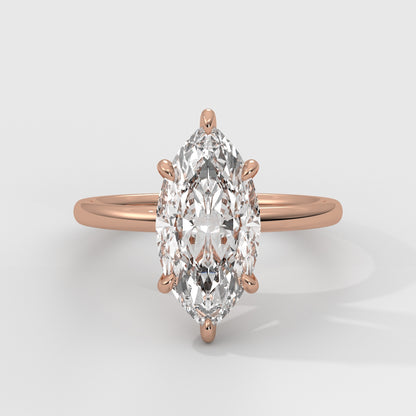 Anillo de Compromiso Hidden Halo Marquise