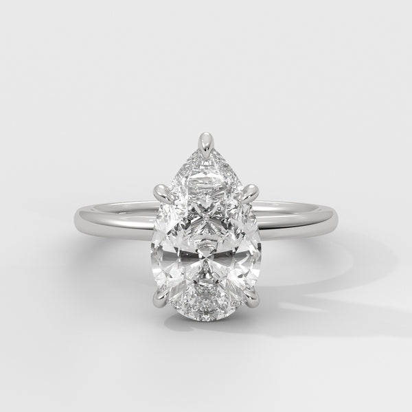 Anillo de Compromiso Hidden Halo Pear
