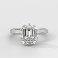 Anillo de Compromiso Knife Edge Emerald