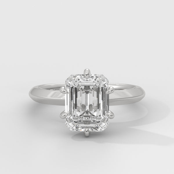 Anillo de Compromiso Knife Edge Emerald