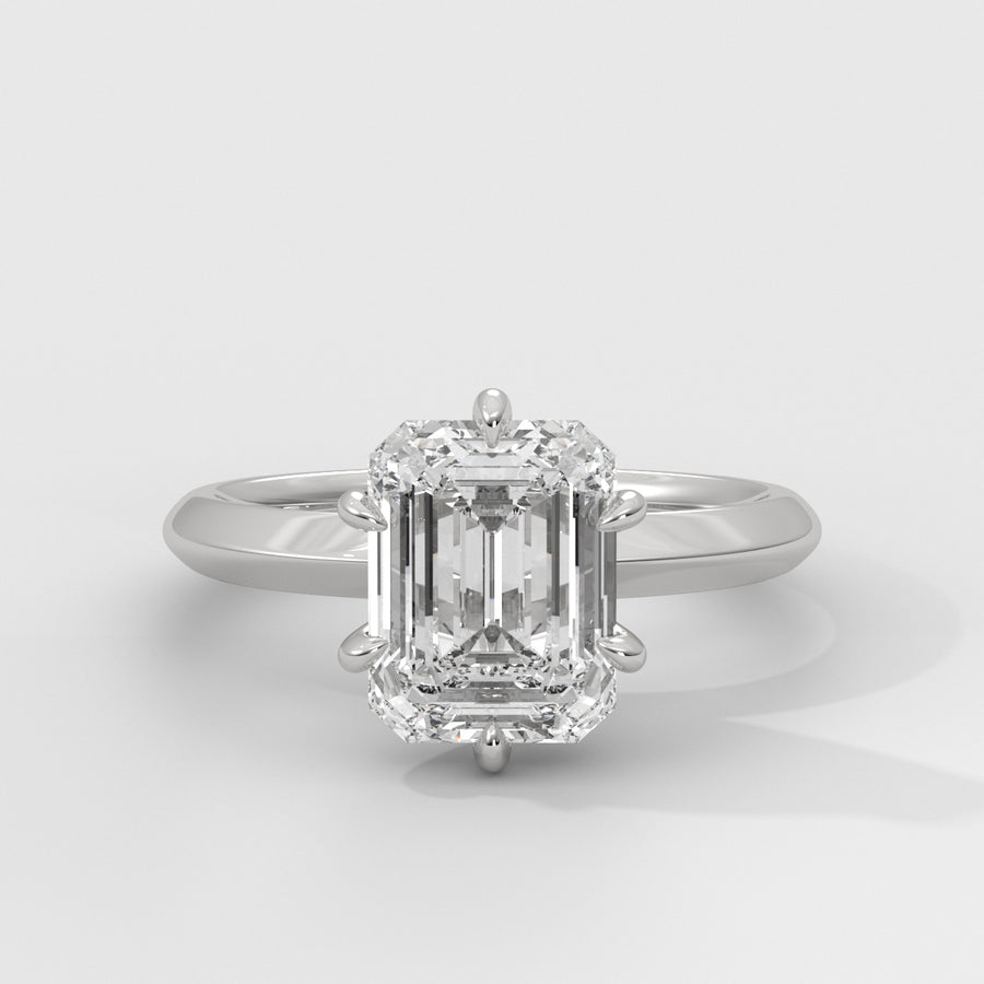 Anillo de Compromiso Knife Edge Emerald