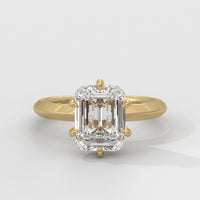 Anillo de Compromiso Knife Edge Emerald
