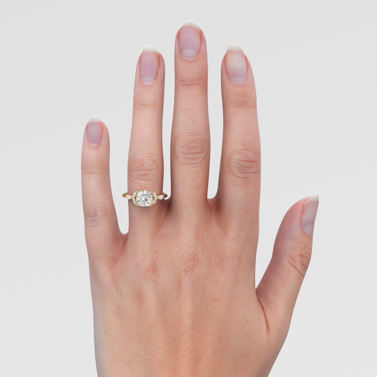 Anillo de Compromiso Laurel Cushion