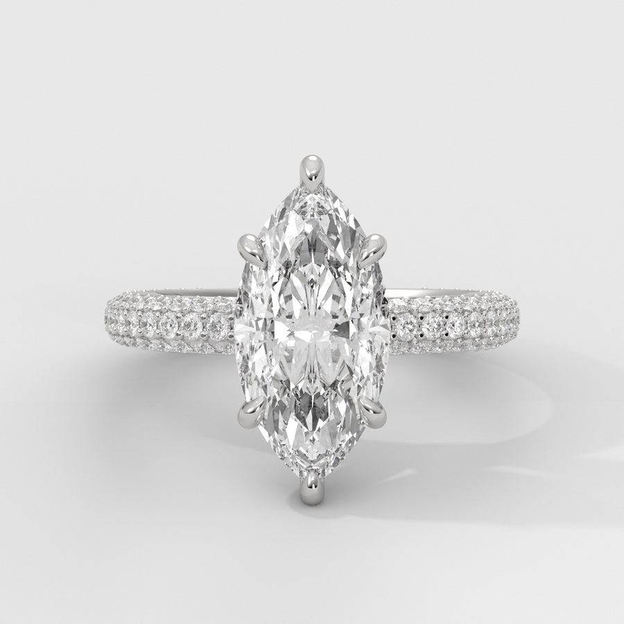 Anillo de Compromiso Pavé Marquise