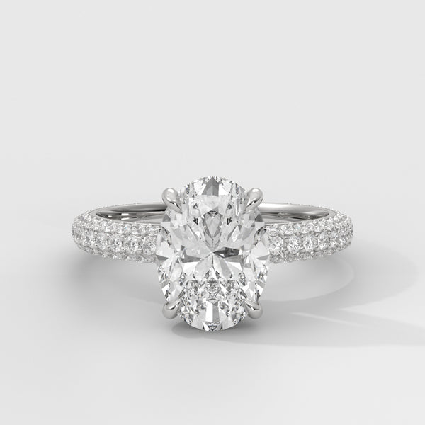 Anillo de Compromiso Pavé Oval