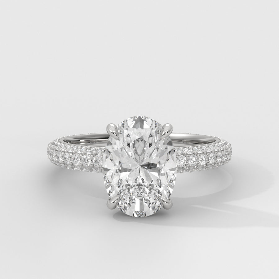 Anillo de Compromiso Pavé Oval