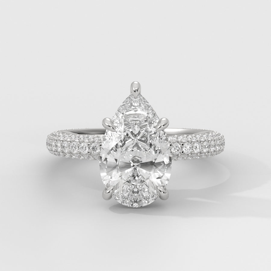 Anillo de Compromiso Pavé Pear
