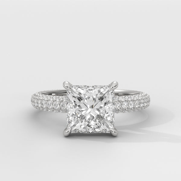 Anillo de Compromiso Pavé Princess