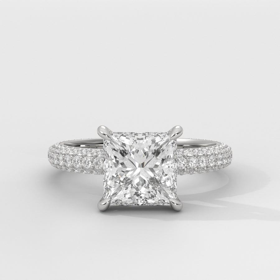 Anillo de Compromiso Pavé Princess