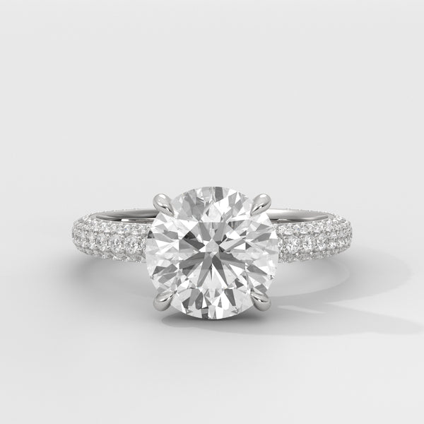 Anillo de Compromiso Pavé Round